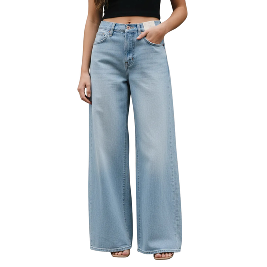 Jeans de tiro medio y pierna súper ancha UNIVERSAL THREAD para mujer