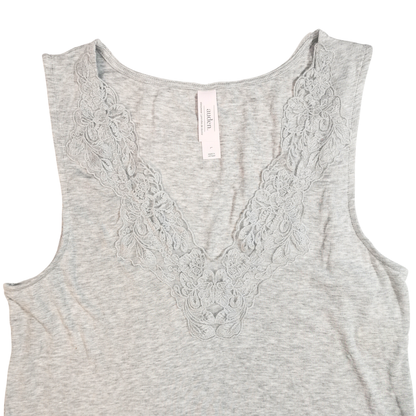 Tank top de pijama acanalado con encaje AUDEN para mujer