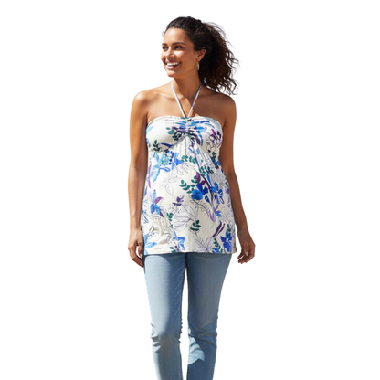 Tank top tipo halter de maternidad estilo babydoll ISABEL MATERNITY