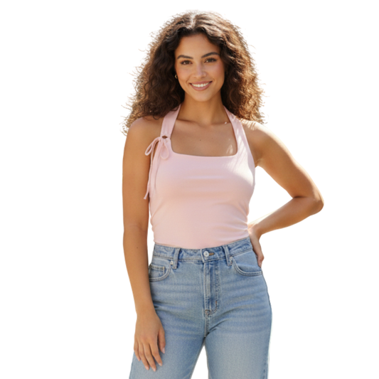 Tank Top Tipo Halter con Ajuste Lateral WILD FABLE para mujer