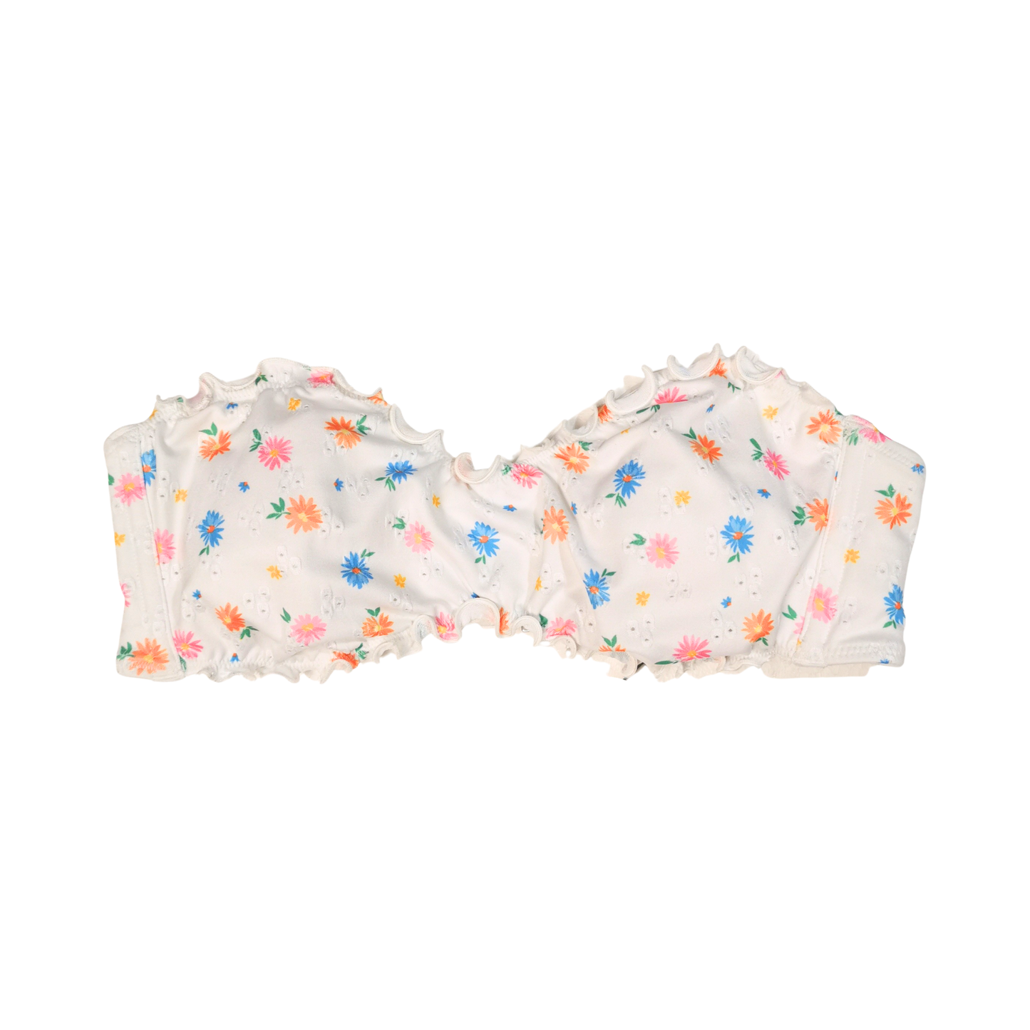 Top de bikini Bandeau con bordes ondulados WILD FABLE para mujer