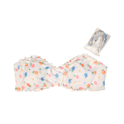 Top de bikini Bandeau con bordes ondulados WILD FABLE para mujer