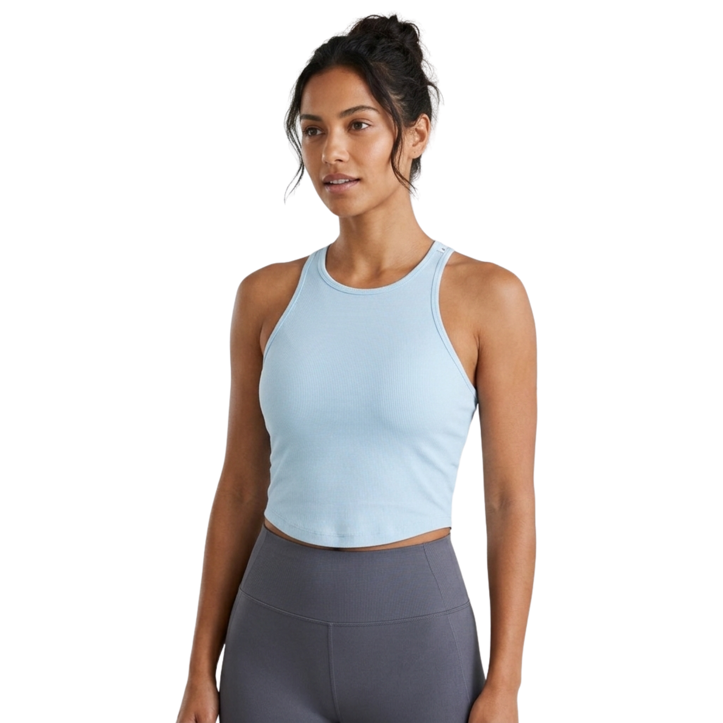 Top corto deportivo cuello alto y espalda cruzada ALL IN MOTION para mujer