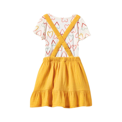 Conjunto de jumper vestido con playera CAT & JACK para niña 2 piezas