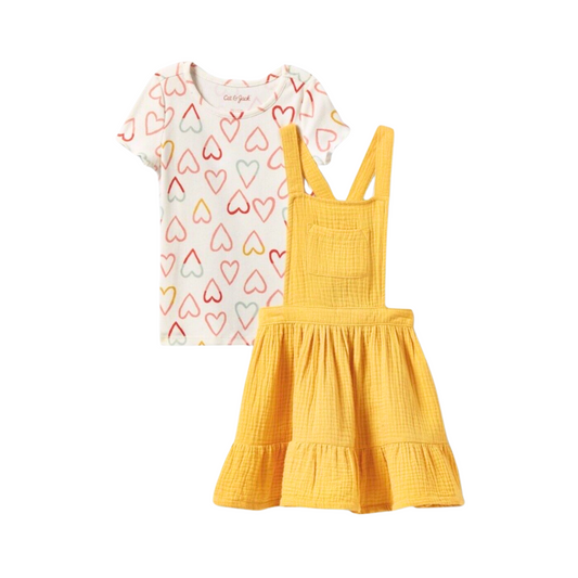 Conjunto de jumper vestido con playera CAT & JACK para niña 2 piezas