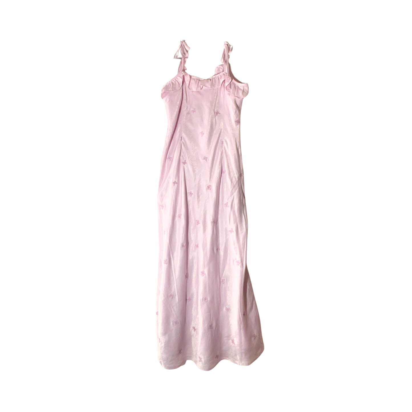 Vestido largo de tirantes con volantes y corte en A WILD FABLE para mujer