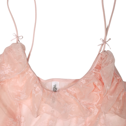 Vestido lencero con volantes y encaje WILD FABLE para mujer