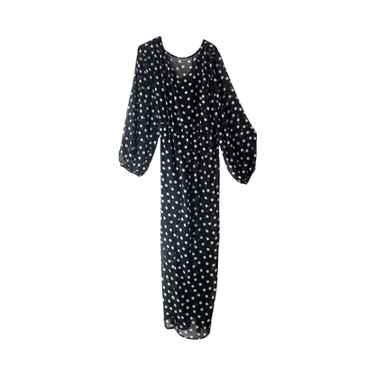 Vestido maxi de manga larga abullonada AVA & VIV para mujer