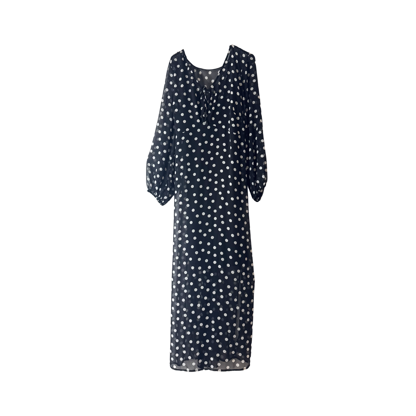 Vestido maxi de manga larga abullonada AVA & VIV para mujer