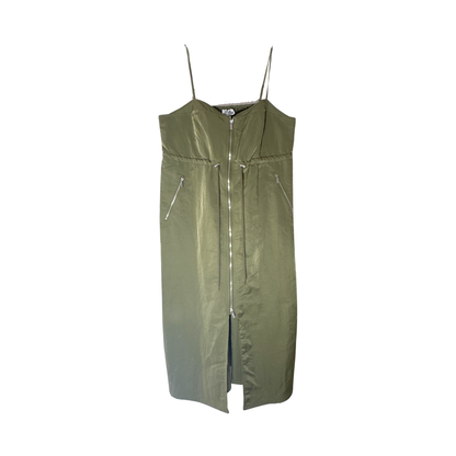Vestido midi de nailon con cierre frontal FUTURE COLLECTIVE para mujer
