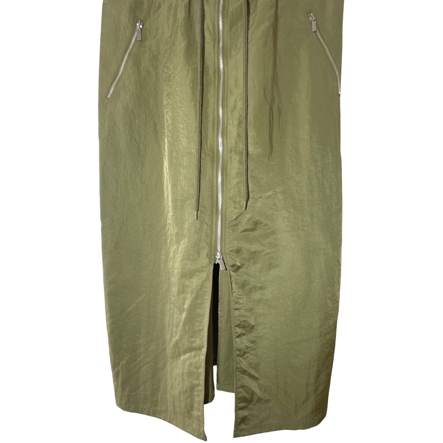 Vestido midi de nailon con cierre frontal FUTURE COLLECTIVE para mujer