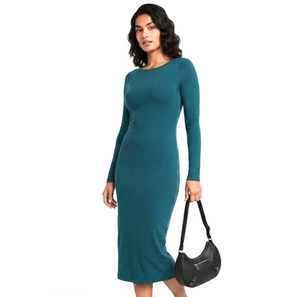 Vestido midi de punto de manga larga WILD FABLE para mujer