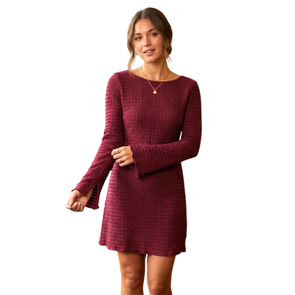Vestido mini de fiesta corte A de manga larga y abertura WILD FABLE para mujer